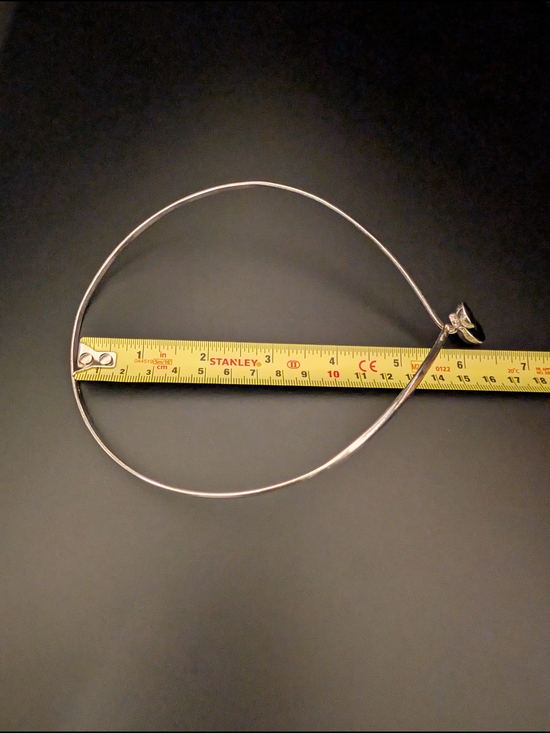 Silver Choker Necklace With Black Onyx - Picture 8 of 15